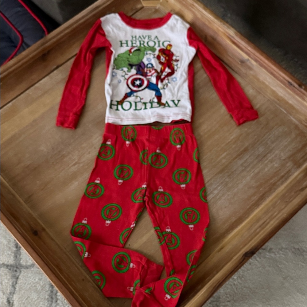 Marvel Red and White Holiday Pajama Set
